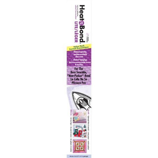 HEATNBOND Lite Iron-On Adhesive Value Pack, 43cm x 3m (17" x 3¼yds)