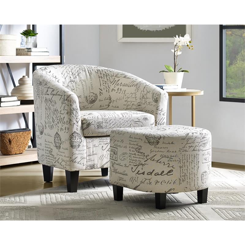 Home Fare Barrel Chair and OttomanFrench Script Walmart Canada