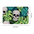 thumbnail image 3 of Daiia Skull and Palm Leaves Front Door Mat, Heavy Duty Durable Welcome Mat for Outdoor Indoor, Dirt Trapper Waterproof Super Absorbent Door Mat, 16" x 24", 3 of 9