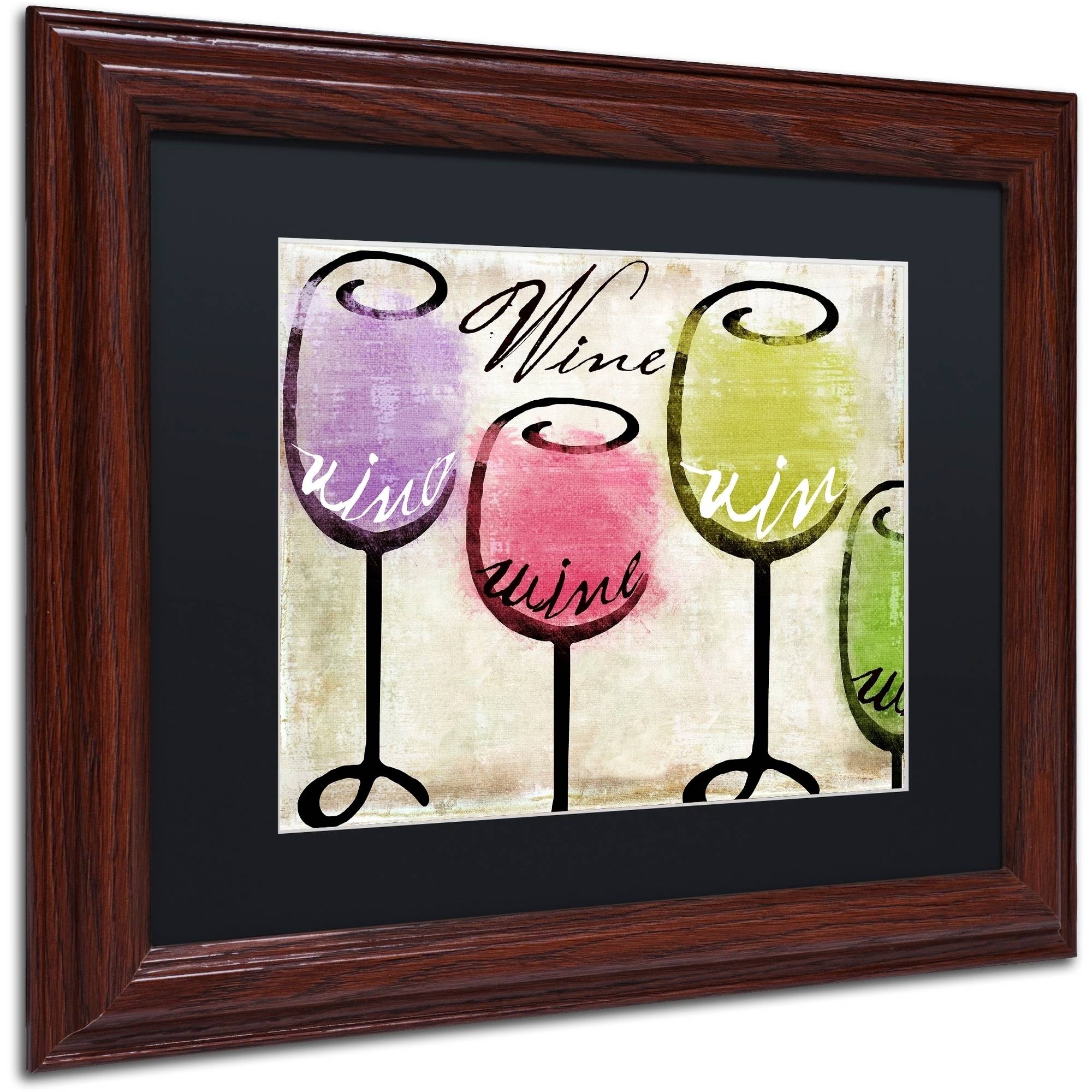 Trademark Fine Art "Wine Tasting III" Canvas Art by Color Bakery Black Matte, Wood Frame