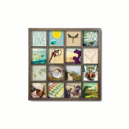 Old Photo Gallery (Umbra Gridart 4x4 Picture Frame – DIY Gallery Style Multi Picture Photo Collage Frame, Displays 16 Square 4 by 4 inch Photos, Illustrations, Art, Graphic Text & More,)