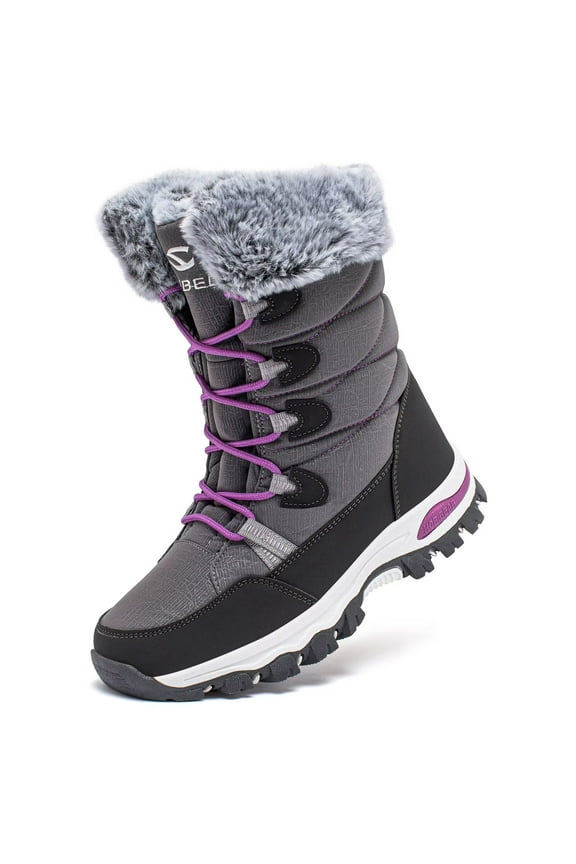 Women's Waterproof Winter Snow Boots Lightweight Warm Faux Fur Lined Mid-Calf Booties