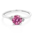 thumbnail image 2 of Gem Stone King 10K White Gold Ring Round Pink Moissanite Diamond (0.84 Cttw), 2 of 3
