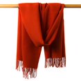 thumbnail image 2 of Bufanda de tartán de invierno - Bufandas largas para mujer Lana cálida Estilo británico Estola de chal con borlas giratorias para mujeres Damas, Naranja quemado, 2 of 5