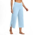 thumbnail image 1 of Plebaso Womens Yoga Capri Pants with Side Split Crossover Workout Pants Wide Leg Stretch Lounge Pants, 1 of 7