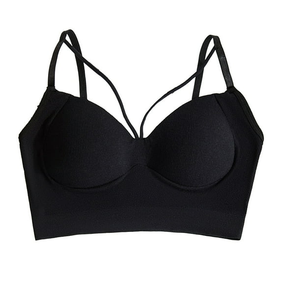 Seamless Comfort Fit Crossover Yoga Sports Bra for Women - Perfect for Fitness and Workouts, Black