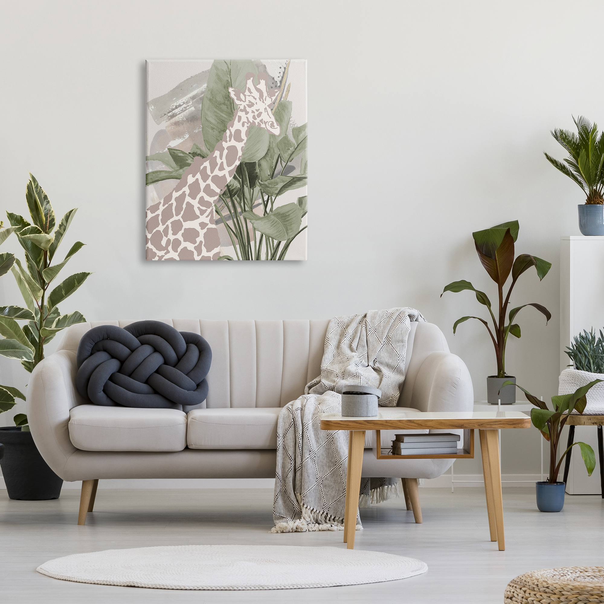 Stupell Industries Tropical Giraffe Abstract Animals & Insects Painting Gallery Wrapped Canvas Print Wall Art, 30 x 40