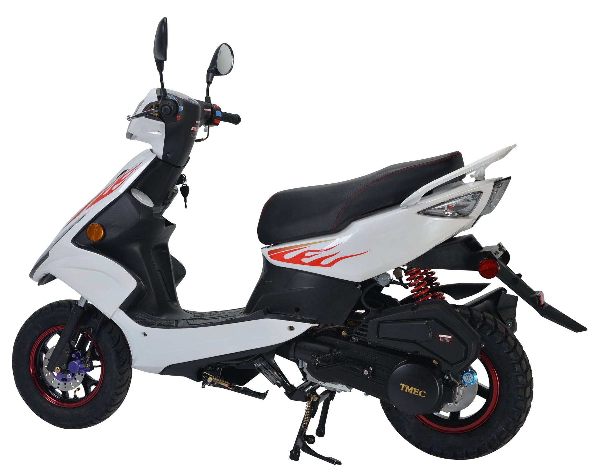 HHH New Wave 150cc Fully Automatic Gas Street Scooter Moped for Adults 150cc Street Bike with 10" Aluminum Wheels  ( White )
