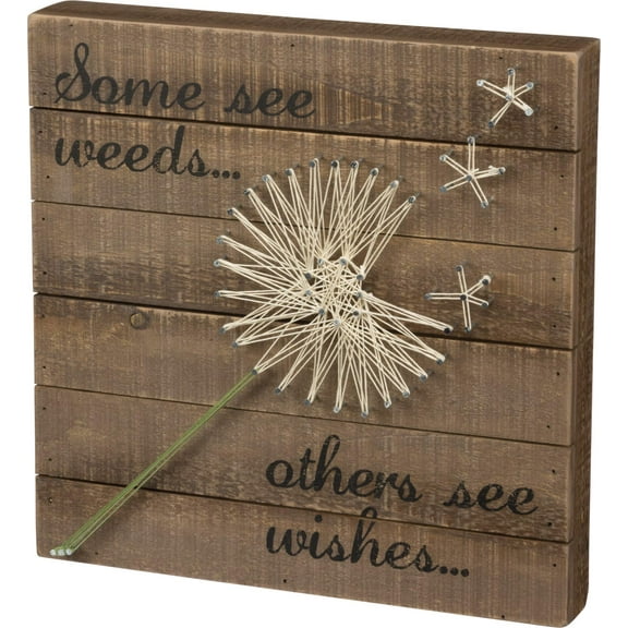 Primitives by Kathy String Art Box Sign, Dandelion Wishes