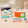 thumbnail image 1 of Juguete educativo de palabras CVC para niños, bloques de construcción de cubos que cambian de cara con tarjetas Montessori en inglés, 1 of 4