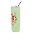 thumbnail image 4 of Chow Chow #2 Green Flowers Double Walled Stainless Steel 20 oz Skinny Tumbler, 4 of 4