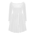 thumbnail image 5 of Pompotops Robe de Soirée Femme Mode Aguichant Élégante Col en V Profond Couleur Unie Manches Longues à Volants, 5 of 5