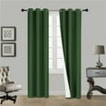 thumbnail image 1 of (#92) Hotel Quality Grommet Top, Microfiber (Cotton Touch) 1 Panel Green Solid Thermal Foam Lined Blackout Heavy Thick Window Curtain Drapes Bronze Grommets 95" Length, 1 of 2