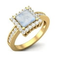 thumbnail image 2 of 6 MM Square Cut Moonstone Gemstone Solitaire Accent 925 Sterling Silver Gold Vemreil Valentines Day Gifts Ring, 2 of 3