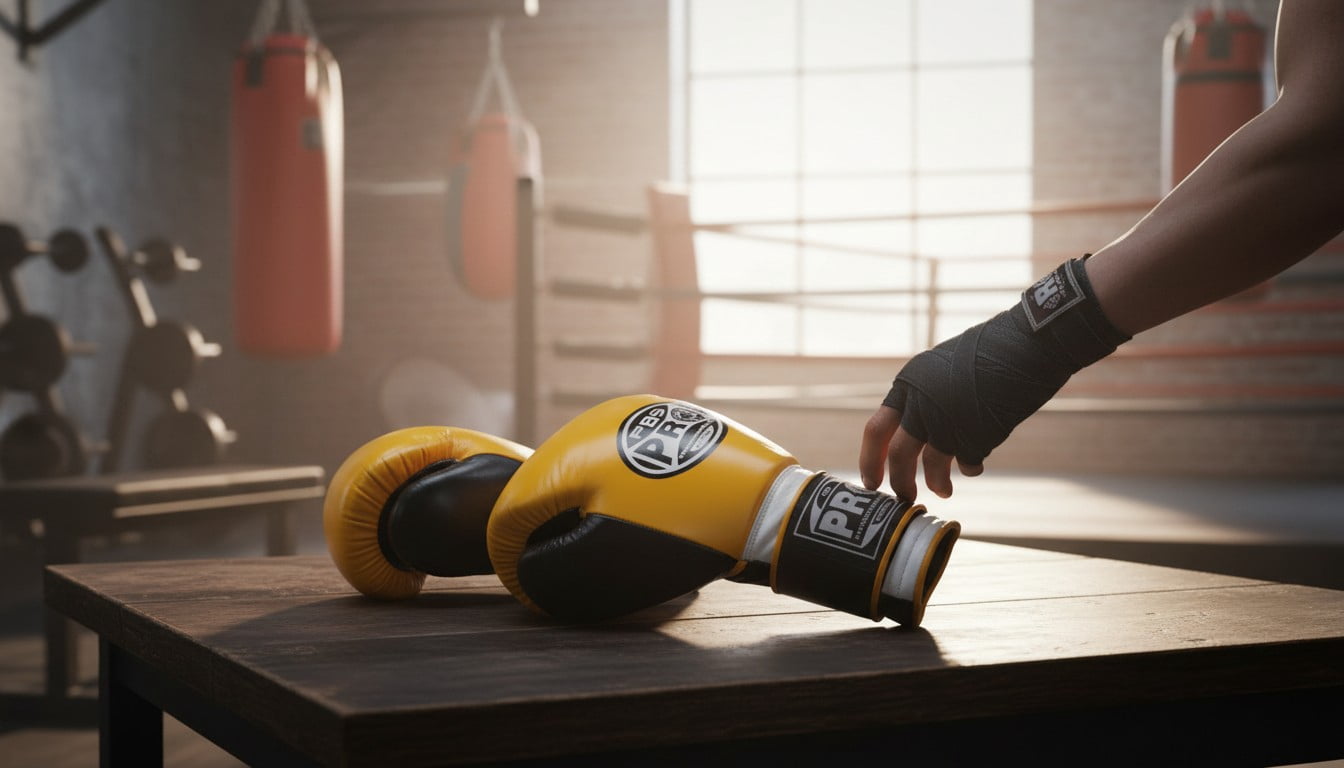 ProBoxing® Leather Boxing Gloves – (Yellow & Black) (12oz) Training Boxing Gloves for Boxing, MMA, Muay Thai & Sparring – Durable Genuine Leather, Wrist Support, Impact Protection