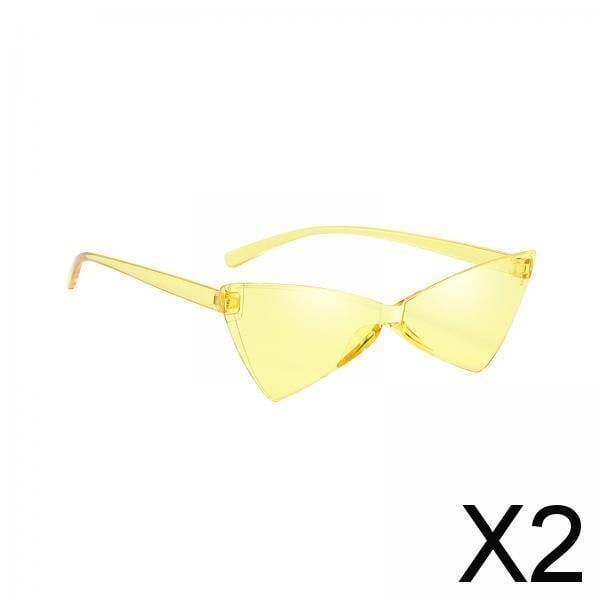 2x Gafas de Sol de Gafas de Sol Triangulares Gafas Sin Marco Teñidas Gafas de Conducción de Moda Gafas para Vacaciones en La Playa Compras 2 piezas