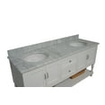 thumbnail image 3 of Beverly 72" Double Bathroom Vanity with White Cabinet and Carrara Marble Top, 3 of 6