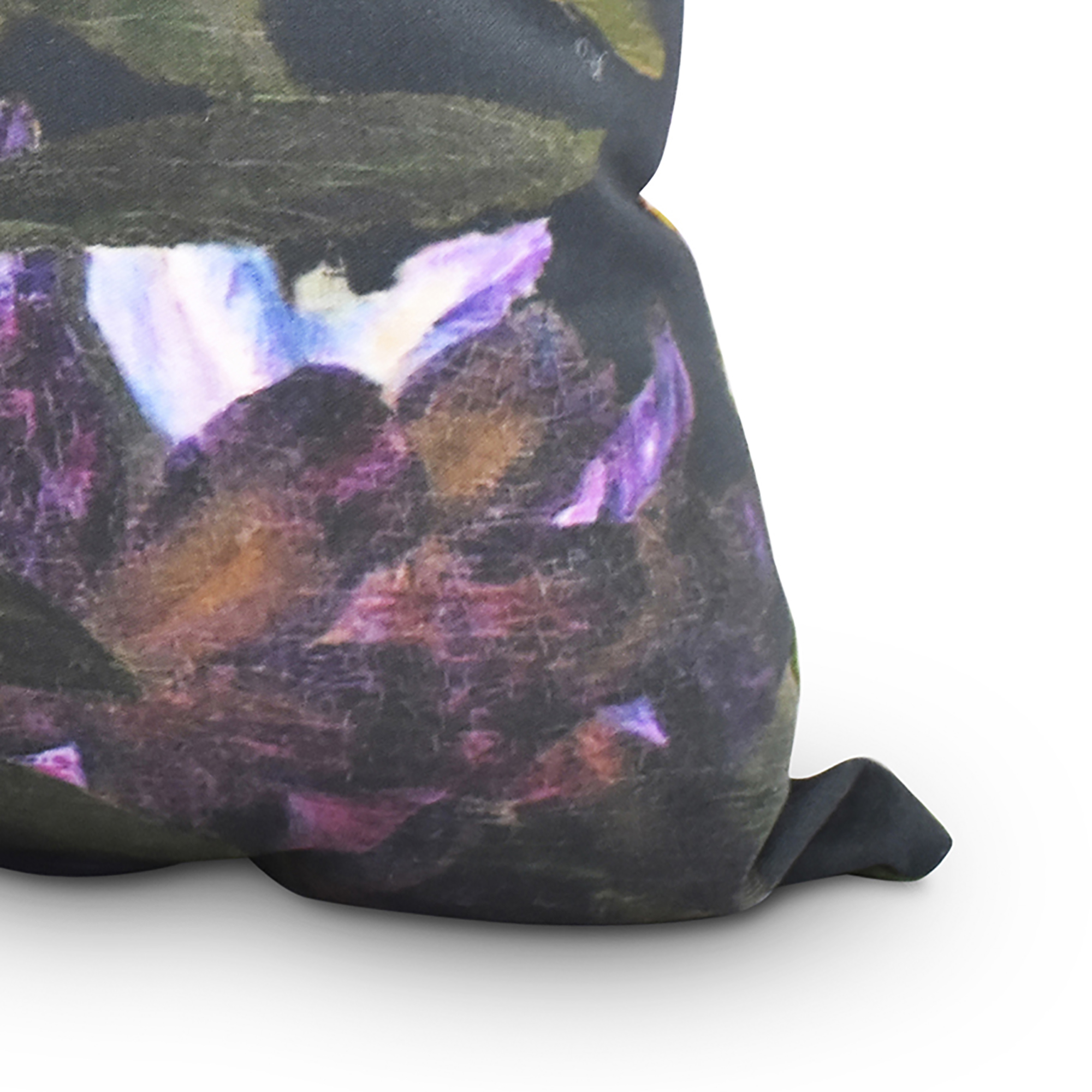 Simply Daisy, 16" x 16" Floral Dream Black Floral Print Decorative Outdoor Throw Pillow