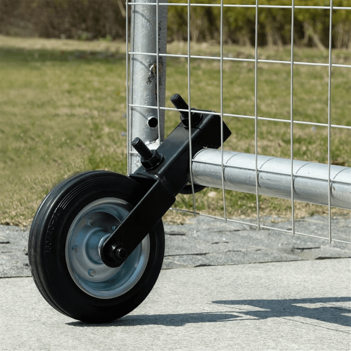 2024 TOP! 6 Inch Gate Wheel Caster Kit Heavy Duty Helper Support for Chain Link Fence Swing Gate, Black