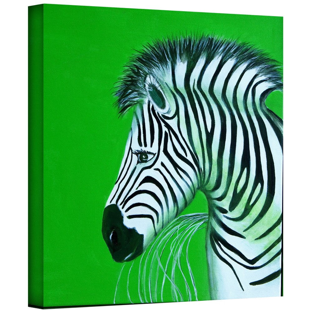Lindsey Janich "Zebras Green" Gallery-Wrapped Canvas