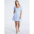 thumbnail image 2 of Scoop Women’s Pleated Mini Dress with Puff Sleeves, Sizes XS-XXL, 2 of 5