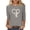 Gray, variant on Women's Loose Casual T-Shirt 3/4 Sleeve Round Neck Blouse Easter Cross Print Fashion Top Relaxed Spring Summer Vacation Tee, White S