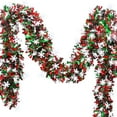 thumbnail image 2 of Christmas Garland Decorations, Metallic Tinsel Hanging Garland Red Green Silver Colors for Xmas Tree Staircase Railing Mantle,Holiday Party Home Decor for Christmas New Year Wedding Birthday, 2 of 9