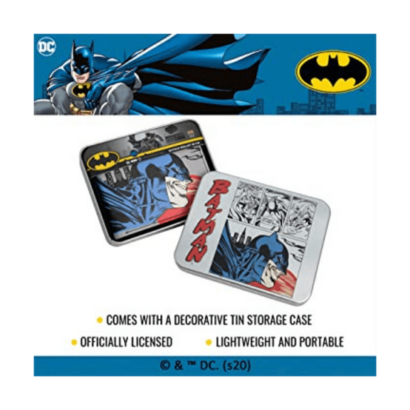 DC Comics Batman Bifold Wallet in a Decorative Tin Case for Men and Women
