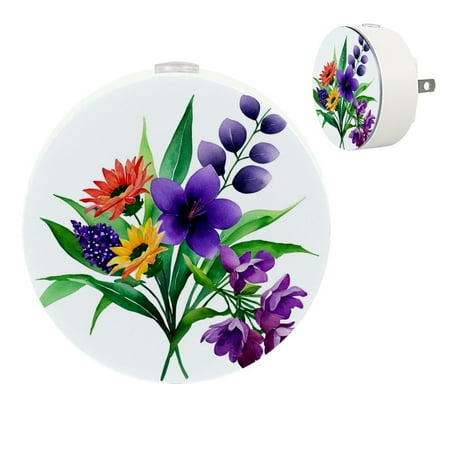 

YZUOUZY Lamp for Bedroom Nightlight Small Bedside Lamps Set of 2 Flowers Lily Orchid Coreopsis