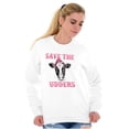 thumbnail image 4 of Breast Cancer Awareness Save Udders Women Crewneck Sweatshirt Brisco Brands S, 4 of 6