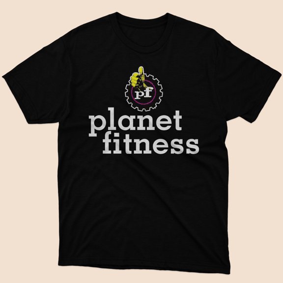 NWT planet fitness Mens Black Tshirt Size S to 5XL@S