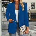 thumbnail image 2 of Yigetop Business Blazer for Women, Women's Long Sleeved Solid Color Temperament Commuting Slim Womens Blazer Blue S, 2 of 5