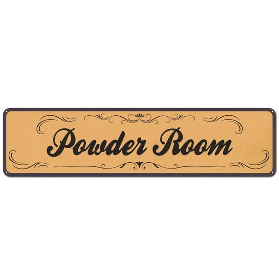Size: 16*4 Inches Powder Room Metal Aluminum Sign Vintage Wall Décor
