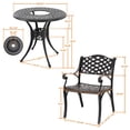 thumbnail image 6 of Nuu Garden 3-Piece Cast Aluminum Patio Bistro Furniture Set,Patio Bistro Set with Ice Bucket Function and Umbrella Hole,Black with Gold Speckles, 6 of 9