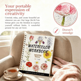 thumbnail image 3 of OUCLEYE Watercolor Workbook for Beginners, 300gsm Watercolor Paper Watercolor Painting Practice Book with 10 Colors Solid Pigment Paint Set and Painting Brush, 3 Themes for Adults New Painters, 3 of 8