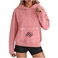 thumbnail image 5 of XPMWRP Cute Cat Sweatshirt for Women Casual Graphic Hoodie Fashion Animal Print Long Sleeve Pullover Oversized Tops Pink S, 5 of 8