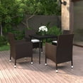 thumbnail image 1 of vidaXL 5 Piece Garden Dining Set with Cushions Poly Rattan and Glass, 1 of 5