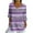 Purple, variant on Womens Tops Plus Size 3/4 Sleeve V-Neck Print Casual Loose Blouses Shirts White XXL