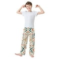 thumbnail image 2 of FORMRS Boys Pajama Pants with Pockets Size 6-8Y Kids Lounge Sleep Bottoms, Beige Whimsical Leaves, 2 of 8
