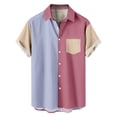 thumbnail image 3 of UVEASISHA Men Button Down Shirt,Mens Bowling Shirts Summer Short Sleeve Colorblock Shirts Casual Loose Aloha Shirt 2024 Beach Vacations Tropical Shirts Limited Time Deal, 3 of 8