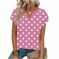thumbnail image 6 of Bovxnpu Short Sleeve Tee Shirts Summer Dressy Casual Blouses Print V Neck Base Layer T Shirt Spring Summer Summer Tops (Women's or Women's Plus), 6 of 7