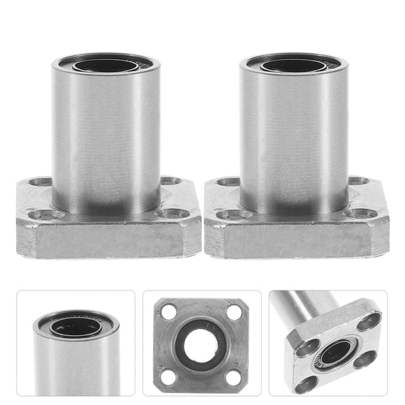 Raindrops 2Pcs Linear Bearing Rod Flange Bearings Silver Steel for Engineers and Professionals