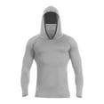 thumbnail image 4 of Xfvqtps Mens Pullover Tops with Face Neck Mask Hoodie Long Sleeves Cooling Sun Protection Solid Color Breathable Lightweight Summer Shirts Gray, 4 of 8