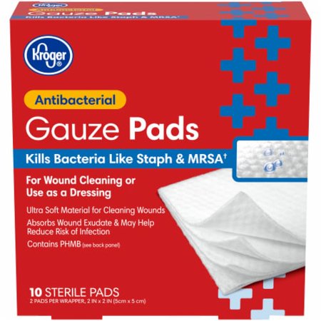 KR Antibacterial Gauze Pads - 10 ct