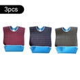 thumbnail image 1 of 3 Pcs Adult Bibs Plaid Print Large Washable Bib for Elderly Senior and Disabled。，, 1 of 2