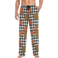thumbnail image 4 of Men's Pajama Pants with Pockets Sleepwear Lounge Pants Stretch Casual Fall Autumn Leopard Pumpkins Thanksgiving Buffalo Plaid, 4 of 7