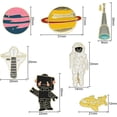 thumbnail image 2 of BUZIFU 7Pcs Cute Enamel Lapel Pin Set Space Jewellery Badge Pin Cartoon Space Brooch Planet Rocket Spaceman Telescope Robot Brooch for Clothes Bag Jacket Backpack Decoration, Christmas New Year Gift, 2 of 7