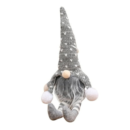 

Christmas Craft Supplies Christmas Decorations Christmas Crocheted Long Legged Forest Old Man Doll With Lights Doll Pendant