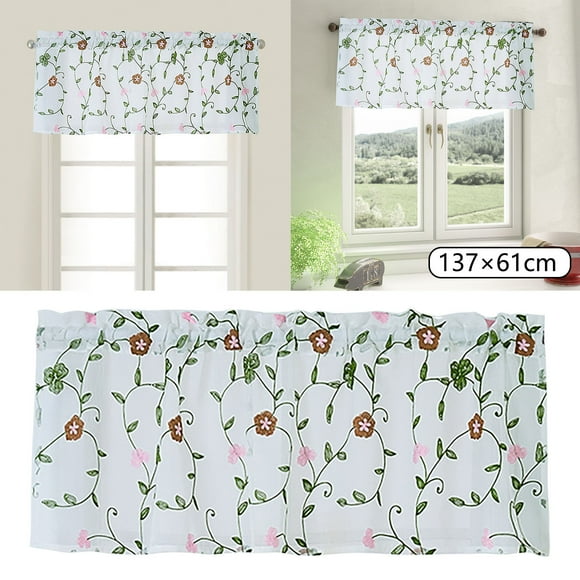 NANDIYNZHI Big Deals Floral Curtains Kitchen Coffee Curtains Bedroom Rod Curtains Lace Short Curtains Lace Curtains 54 X 36 Inch 1 Panels Blackout Curtains For Bedroom B