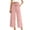 Pink, variant on PIWHJQK Women Casual Drawstring Capris Shorts Women's Solid Elastic Waist Drawstring Cotton Linen Like Long Pants Bottoms